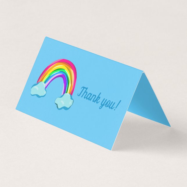 Fun Rainbow Wedding Thank You Cards (Front)