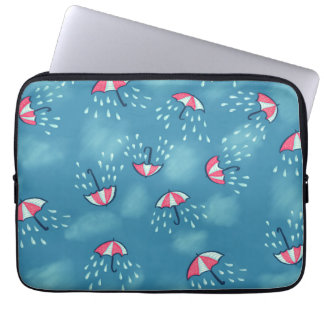 Fun Raining Cartoon Umbrella Pattern Laptop Sleeve