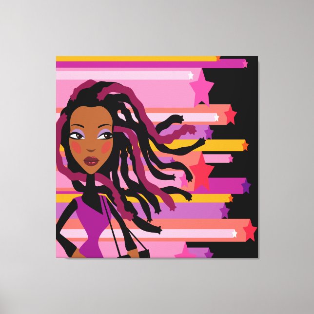 Fun Rasta Girl Wrapped Canvas Print (Front)