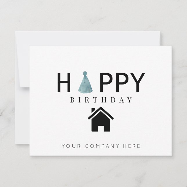 Fun Real Estate Happy Birthday  Card (Front)