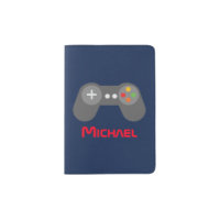 Fun Red and Blue Video Game Controller Kids Passport Holder