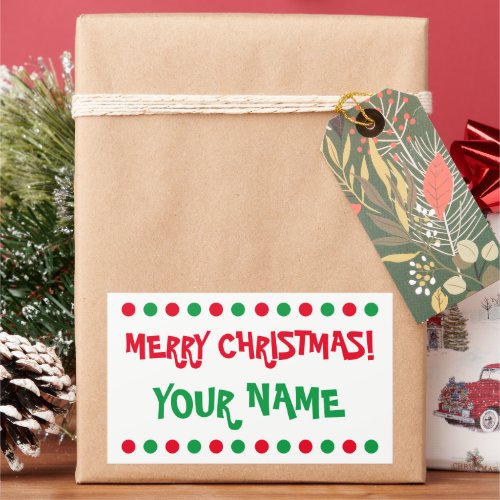 Fun red and green bulbs Merry Christmas gift tags