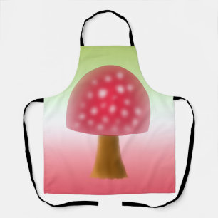 Fun Red and White Mushroom Art Apron
