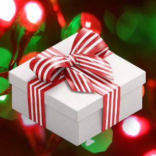 Fun Red and White Striped Satin Ribbon