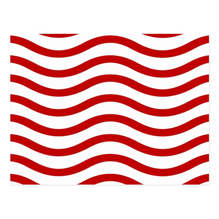 Fun Red and White Wavy Lines Stripes Pattern Gifts Postcard | Zazzle