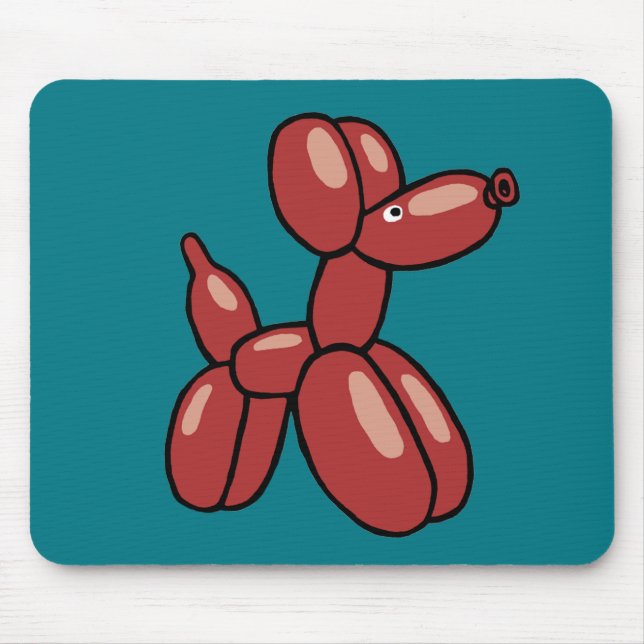 Fun, red balloon dog design mouse pad (Front)