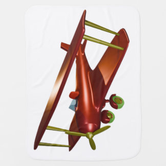 Fun Red Bi-plane Aviation Aerospace Flight Baby Blanket