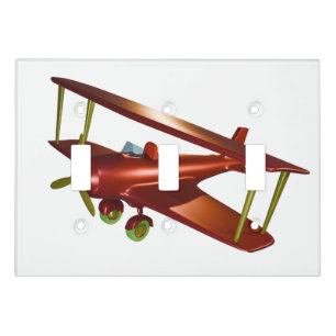 Fun Red Bi-plane Aviation Aerospace Flight Light Switch Cover