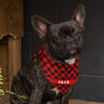 Fun Red Black Buffalo Lumberjack Checks Dog Bandana<br><div class="desc">Beautiful classic 19.5" square bandana or neck scarf. With classic red and black colored Buffalo lumberjack plaid tartan pattern. A fashionable pet accessory for your dog which you can customize or personalize with a name of your pup.</div>