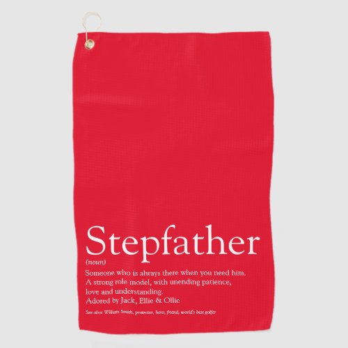 Fun Red Cool Worlds Best Stepfather Stepdad Golf Towel