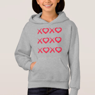 Fun red distressed XOXO love kisses Hoodie