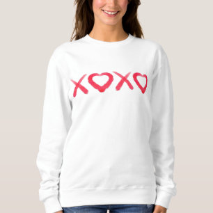Fun red distressed XOXO love kisses Sweatshirt