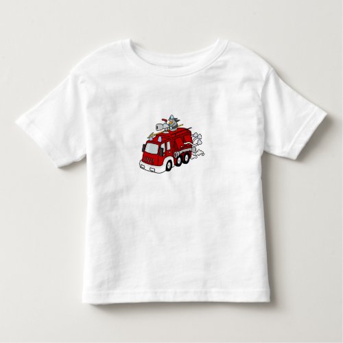 Fun Red Fire Truck Engine  Fireman Toddler T_shirt