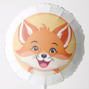 Fun red Fox Face safari Wild jungle Birthday Party Balloon