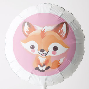 Fun red Fox Face safari Wild jungle Birthday Party Balloon