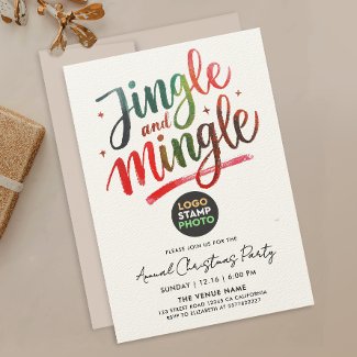 Fun Red Green Christmas Company Logo Brush Script
