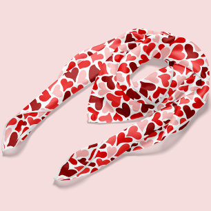 Fun Red Hearts Pattern Scarf