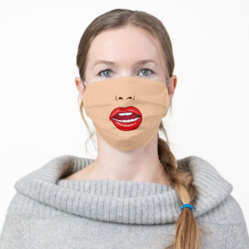 Fun Red Lips Fabric Face Mask