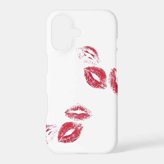 FUN! Red Lipstick Prints Iphone Case (Back)