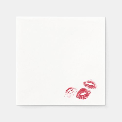 FUN Red Lipstick Prints Napkins