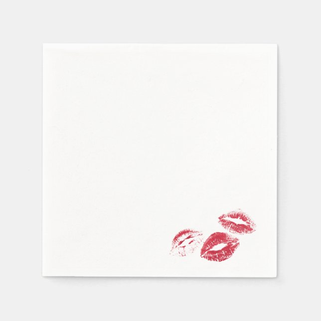 FUN! Red Lipstick Prints Napkins (Front)