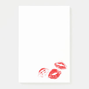 FUN! Red Lipstick Prints Napkins Post-it Notes