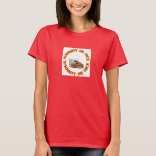 Fun Red Naughty or Nice Milk and Cookies T-shirt