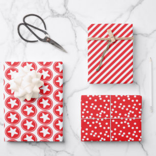 Fun Red Patterns Wrapping Paper Sheets