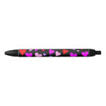 [ Thumbnail: Fun Red, Pink, Purple & Magenta Hearts Pattern Pen ]