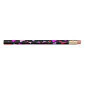 Fun Red, Pink, Purple & Magenta Hearts Pattern Pencil (Back)