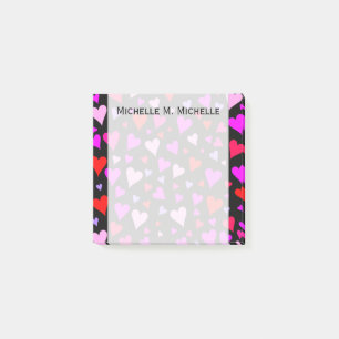 Fun Red, Pink, Purple & Magenta Hearts Pattern Post-it Notes
