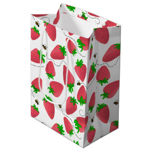 Fun Red Strawberry and Bee Gift Bag