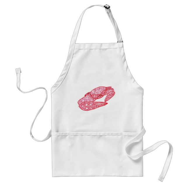 Fun Red White Abstract Sand Crab Aprons (Front)