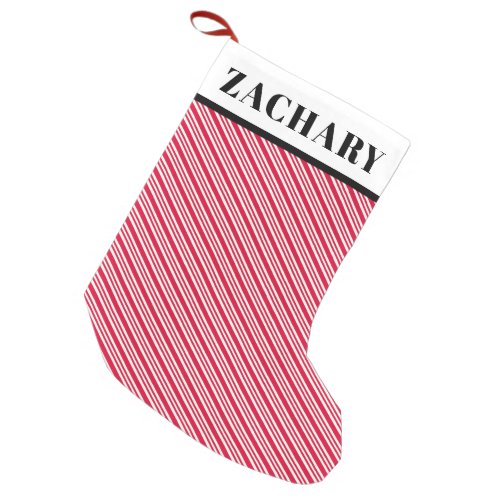 Fun Red White Candy Cane Stripe Pattern Small Christmas Stocking