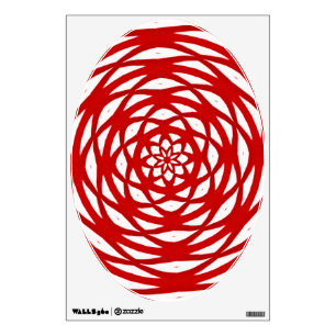 Fun Red White Flower Pattern Toilet Seat Wall Sticker