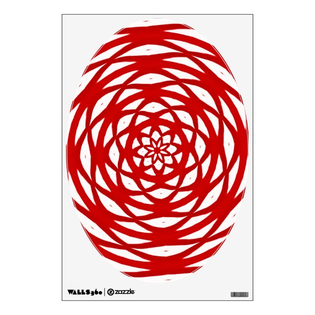 Fun Red White Flower Pattern Toilet Seat Wall Sticker (Front)