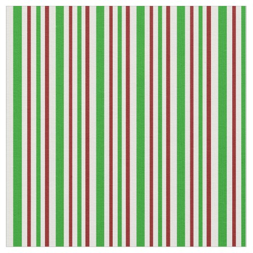 Fun Red, White, Green Christmas-Inspired Lines Fabric