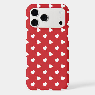 Fun red white heart pattern  iPhone 17 pro max case