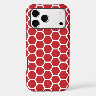 Fun red white hexagon pattern  iPhone 17 pro max case