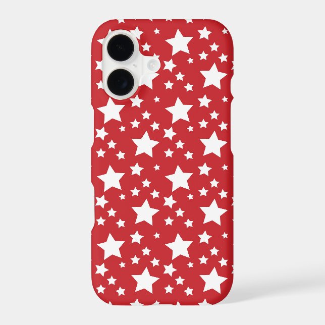 Fun red white star pattern  iPhone case (Back)