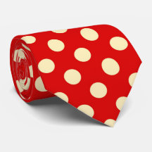 Fun red yellow polka dot pattern tie