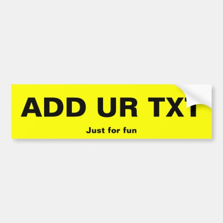 Fun Registration Plate Bumper Sticker
