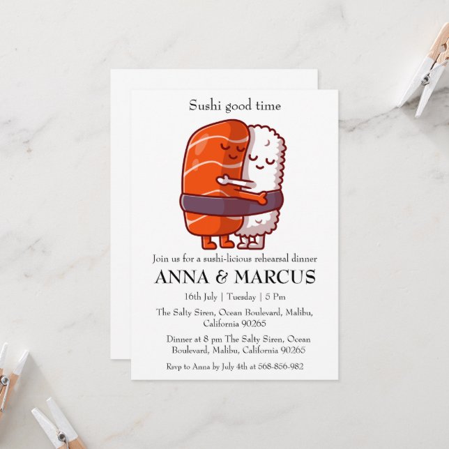 fun rehearsal dinner invitations (Front/Back In Situ)