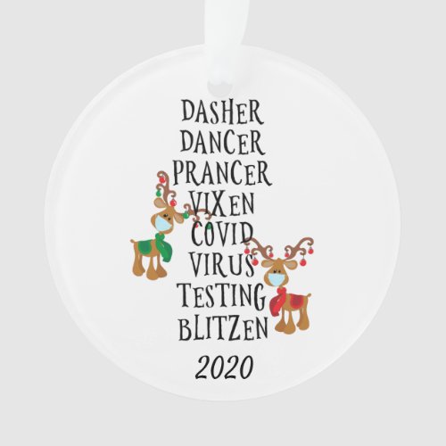 Fun Reindeer Names Covid 2020 Quarantine Ornament