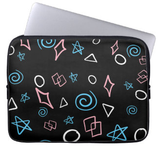 Fun repeating pattern in the trans flag colors! laptop sleeve