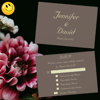 Fun Reply Response Custom Wedding RSVP Invitation