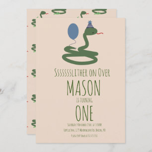 Fun Reptile Snake Zoo Wild Birthday Party Invitation