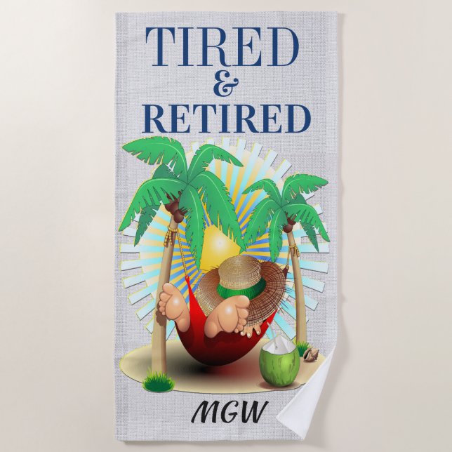 Fun Retirement Beach Towel (Front)
