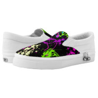 Fun Retro Abstract Paint Splatter Neon Graffiti Slip-On Sneakers