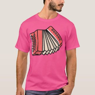 Fun Retro Accordion Drawing T-Shirt